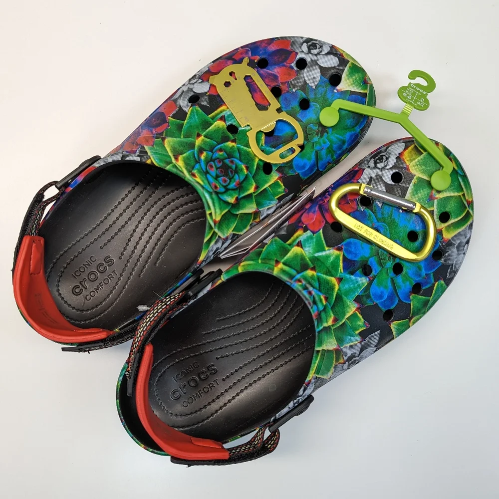 Crocs Classic All Terrain Desert Trip Succulent Floral Handyman Clog Men's sz 13